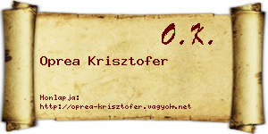 Oprea Krisztofer névjegykártya